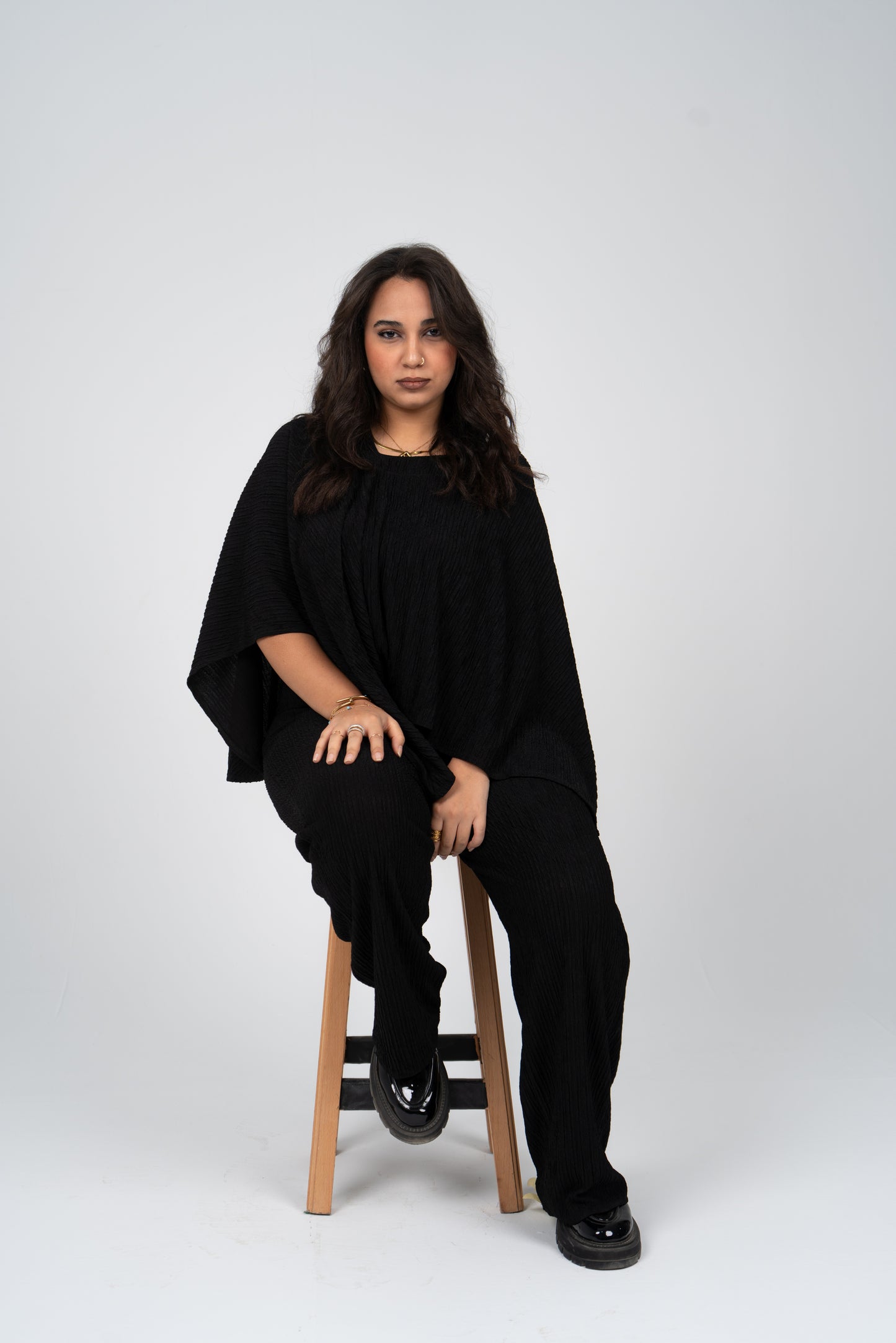 black perfect linen set